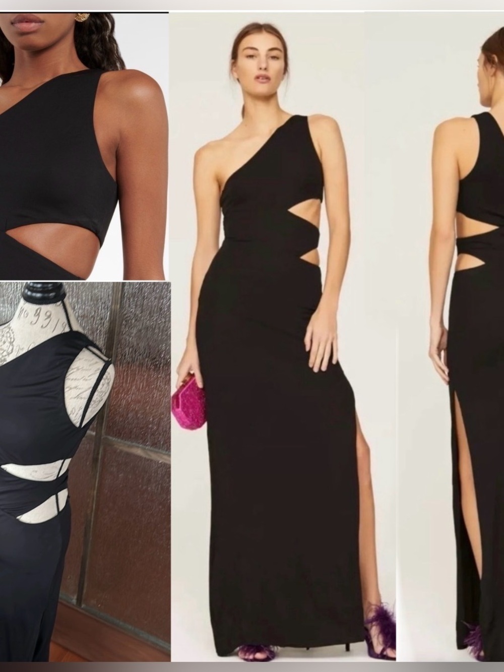 STAUD
Letta One Shoulder Cutout Dress Elegant Black One-Shoulder Dress medium